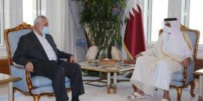 أمير قطر يلتقي هنية ويؤكد دعمه للشعب الفلسطيني