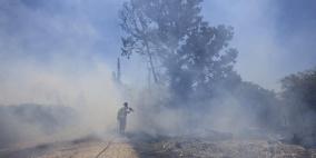 شاهد: حرائق في "غلاف غزة" بفعل البالونات الحارقة
