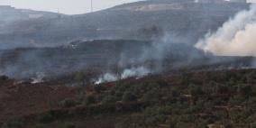 مستوطنون يحرقون حقولا زراعية جنوب نابلس
