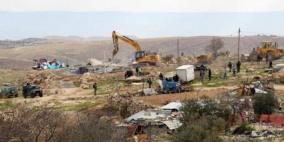  الاحتلال يهدم 11 مسكنا في تجمع "القبون" البدوي شمال رام الله