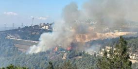 شاهد: اندلاع حريق كبير في منطقة حرشية قرب الناصرة