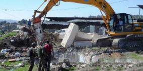 الاحتلال يهدم منزلا قيد الإنشاء شرق طوباس