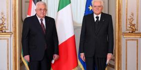 الرئيس عباس يجتمع مع نظيره الإيطالي في روما