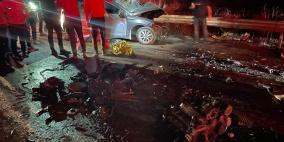 شاهد: مصرع 4 مواطنين واصابة اثنين بحادث سير جنوب نابلس
