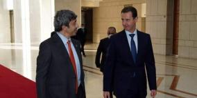 الرئيس السوري يستقل وزير خارجية الإمارات في أول زيارة منذ عقد