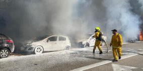 شاهد: اندلاع حريق هائل بسيارات وحرش في جبال الكرمل 