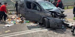 مصرع مواطن وإصابة 7 آخرين في حادث سير جنوب نابلس
