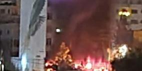 الدفاع المدني يخمد حريق مطعم في رام الله التحتا