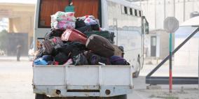 احتراق شاحنة حقائب معتمري غزة في مدينة العريش المصرية