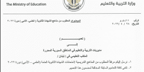 المطلوب من المناهج الدراسية لامتحانات الثانوية العامة في سوريا 2022