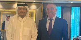 تفاصيل لقاء حسين الشيخ مع وزير الخارجية القطري