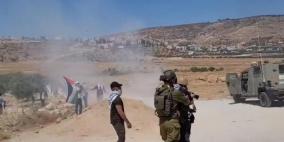 عشرات الإصابات خلال مواجهات مع قوات الاحتلال في المغير