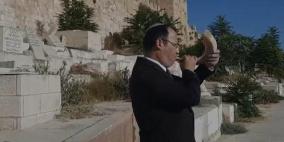فيديو: المتطرف روتمان يقتحم مقبرة الرحمة وينفخ بالبوق