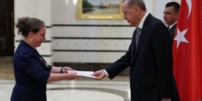 أردوغان يتسلم أوراق اعتماد السفيرة الإسرائيلية في أنقرة