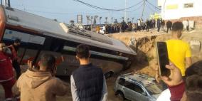 صور: 10 إصابات في حادث سير غرب مدينة غزة