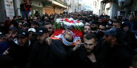 تشييع جثمان الشهيد سمير أصلان في مخيم قلنديا شمال القدس