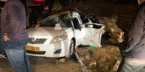 بالصور: مصرع مواطن واصابة 3 اخرين بحادث سير ذاتي في رام الله 