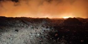 بلدية غزة: حريق كبير بمكب النفايات الرئيسي بالقطاع