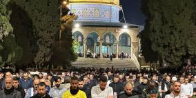 40 ألف مصل يؤدون العشاء والتراويح في المسجد الأقصى 