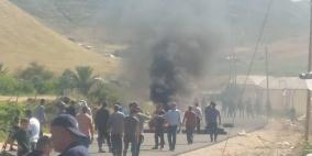 إصابات.. الاحتلال يقمع مظاهرة منددة باعتداءات المستوطنين بالأغوار