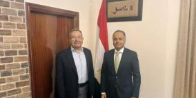 رمزي رباح يلتقي بسفير جمهورية مصر لدى دولة فلسطين