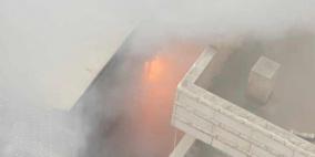 شاهد: اندلاع حريق في مطعم وسط مدينة غزة
