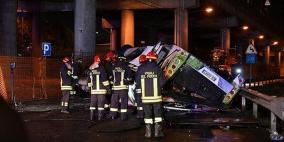 إيطاليا: 20 قتيلاً إثر سقوط حافلة من على جسر بمدينة البندقية