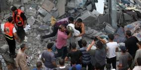 انتشال جثمان شهيدين أحدهما طفلة غرب رفح