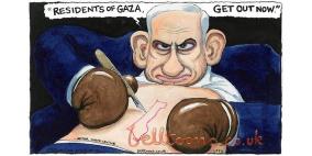 بعد عمله 40 عاما:اقالة رسام الكاريكاتير في الغارديان بسبب رسم لنتنياهو