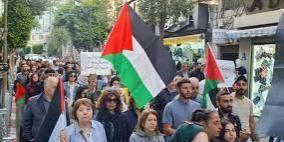 وقفة وسط رام الله تنديدا بعدوان الاحتلال على قطاع غزة