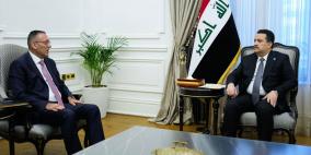 رئيس مجلس الوزراء العراقي محمد شياع السوداني يستقبل  السفير الفلسطيني في العراق احمد الرويضي