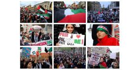 تواصل التظاهرات في العواصم العالمية تنديداً بعدوان الاحتلال وتضامناً مع شعبنا  