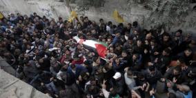 تشييع جثمان الشهيد محمد مناصرة في مخيم قلنديا