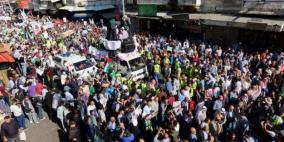 مئات الأردنيين يشاركون في مسيرة دعما لفلسطين للجمعة التاسعة على التوالي