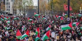 مسيرة داعمة لفلسطين ومنددة بالعدوان على قطاع غزة في لاهاي