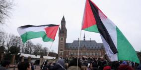 تواصل المسيرات الداعمة لفلسطين أمام محكمة العدل الدولية في لاهاي