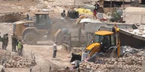 الاحتلال يهدم 3 منازل قيد الانشاء قرب النويعمة شمال أريحا