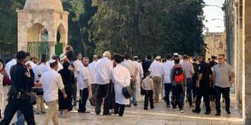 بالتزامن مع عيد "المساخر" .. عشرات المستوطنين يقتحمون باحات المسجد الاقصى