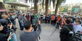 نابلس: وقفة مساندة للمعتقلين ومنددة باستمرار العدوان على قطاع غزة  