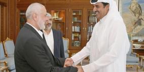 أمير دولة قطر يبحث مع رئيس المكتب السياسي لحماس التطورات في قطاع غزة