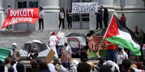 العاملون في " جامعة كاليفورنيا" يضربون دفاعا عن حق الاحتجاج من أجل فلسطين