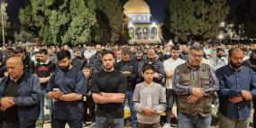 70 ألفا يؤدون صلاتي العشاء والتراويح في المسجد الأقصى