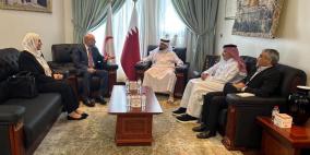 الهباش يبحث مع رئيس جمعية الهلال الأحمر القطري بالدوحة آفاق التعاون