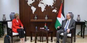 مصطفى يبحث مع مسؤولة فرنسية جهود إنجاح المؤتمر الدولي للسلام ووقف العدوان على شعبنا