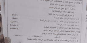 إجابة حل امتحان اللغة العربية الورقة الثانية للثانوية العامة توجيهي فلسطين 2025 اجابات العربي ورقة 2