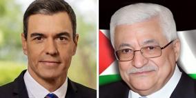 الرئيس عباس يجتمع مع رئيس الوزراء الإسباني