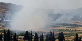 مستوطنون يحرقون أراضي زراعية جنوب نابلس
