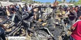 شهيدان وجرحى في استهداف مركبة مدنية بدير البلح وسط خروقات مستمرة (فيديو وصور)