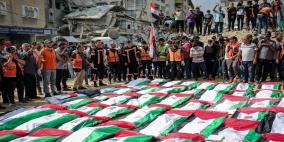 تشييع جثامين 105 شهداء انتشلوا من تحت أنقاض مبان مدمرة في غزة