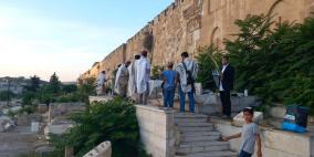 مستوطنون يدنسون مقبرة باب الرحمة المحاذية للمسجد الأقصى